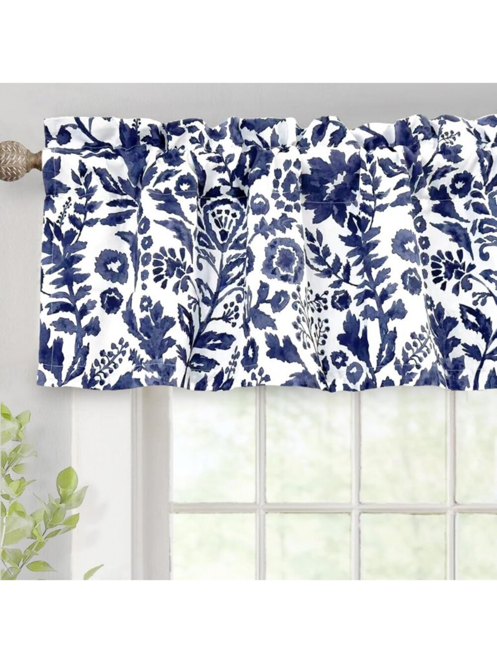 Thermal Insulated Double Layer Blackout Valance - 52"x14" Navy Room Darkening